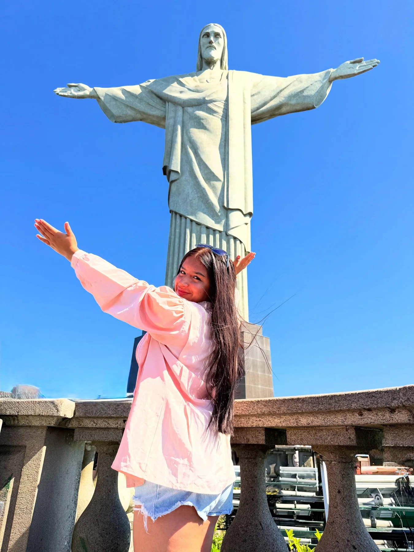 Turista no Cristo Redentor